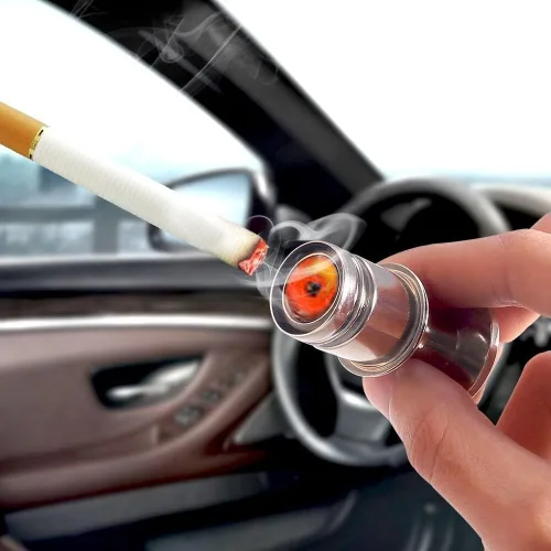 Vista 5 de Encendedor de cigarrillos para automóvil con misiles de fuego y botón de expulsión, enchufe de encendedor de 12 V, accesorios de repuesto