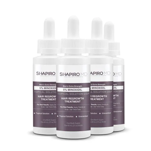 Vista 9 de Shapiro MD Hair Growth Experts Minoxidil Solución tópica al 5% para el crecimiento del cabello de los hombres, el suero promueve el crecimiento