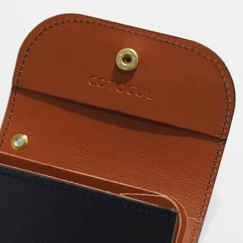 Vista 10 de COTOCUL Cartera pequeña para hombres y mujeres minimalista delgado tarjetero monedero hecho en Kioto, Japón, Negro -, Kurozankawa
