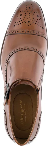 Vista 3 de Asher Green AG1101 - Zapatos de vestir para hombre, zapatos formales para hombre - Zapatos de cuero genuino de becerro para hombres - Correa doble