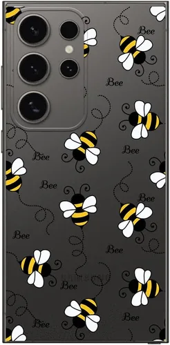 Vista 3 de Blingy's Funda para Samsung Galaxy S24 Ultra, para mujeres y niñas, diseño de abejas divertidas de moda, lindo estilo de animal, transparente