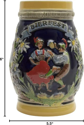 Vista 7 de OktoberfestHaus Oktoberfest - Tazas para el festival de la cerveza alemana, jarra de cerámica para amantes de la cerveza, jarras para cerveza