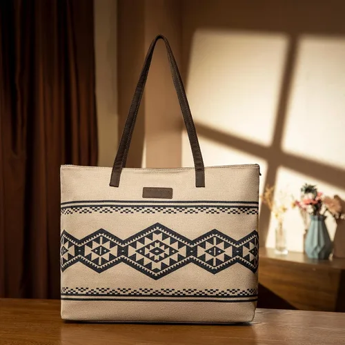 Vista 2 de Montana West Wrangler - Bolso de mano para mujer, de lona, bolso azteca