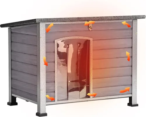 Vista 8 de Aivituvin Casa Grande para Perros al Aire Libre Interior Resistente a la Intemperie para Perros Pequeños, Medianos y Grandes con Marco de Hierro