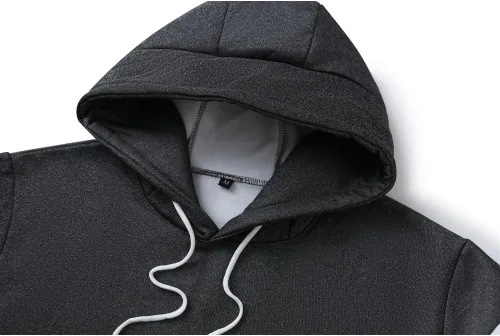 Vista 3 de Sudadera con capucha para hombre, diseño de panel multicolor, de forro polar, manga larga, para deportes
