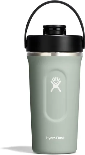 Vista 22 de Hydro Flask Botella agitadora – Botella de gimnasio de acero inoxidable aislada para preentrenamiento y proteína 24 onzas Agave Verde