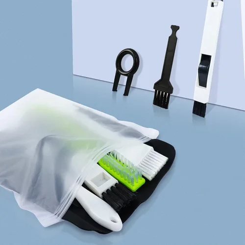Vista 3 de Kit de limpieza de computadora, cepillo de limpieza de teclado con bolsa de transporte 20 en 1, cepillo antiestático para computadora, reproductor