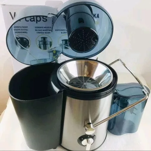 Vista 3 de Máquina exprimidora, extractor de exprimidor centrífugo de 500 W con boca ancha de 3 pulgadas, canal de alimentación para frutas y verduras, fácil