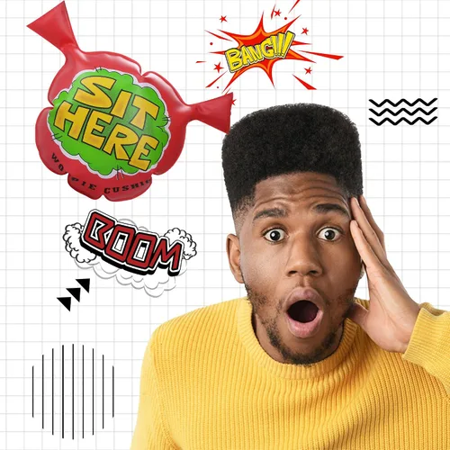 Vista 5 de Cojín Whoopee para Niños Mayores de 3 Años, [3 Piezas, 9 Pulgadas] Cojín Grande de Dibujos Animados Woopie Favor de Fiesta, Divertida Broma Gag