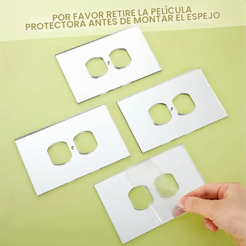 Vista 3 de Cubiertas de interruptor de luz de espejo de 5.5 x 3.5 pulgadas, cubiertas de tomacorrientes, placa de pared dúplex acrílica gigante, cubierta