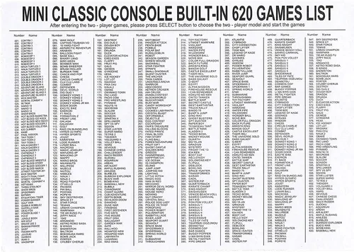 Vista 7 de Mini consola de videojuegos retro clásica con 620 juegos y 2 controladores sistema de videojuegos de la vieja escuela para niños regalo
