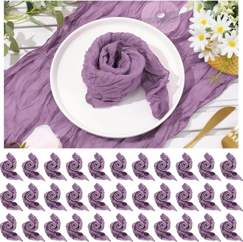 Vista 14 de Mixweer 50 servilletas de gasa de 20 x 20 pulgadas, servilletas de algodón de gasa arrugada, servilletas de tela de queso, servilletas de tela Beige