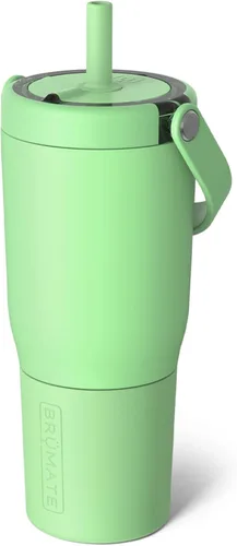 Vista 53 de BrüMate Resa - Vaso de viaje 100% a prueba de fugas de 25 onzas con asa y pajilla, popote SoftSip flexible, funda de silicona para mayor