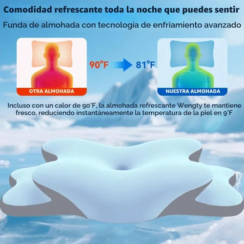 Vista 5 de Almohada Ergo para la apnea del sueño, dolor de cuello y alivio de ronquidos, almohada cervical cervical para dormir de lado, espuma viscoelástica