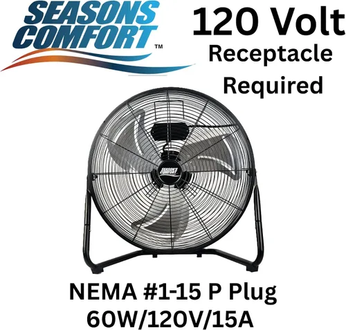 Vista 8 de Seasons Comfort Ventilador resistente de alta velocidad de 14 pulgadas 60 Watt, Heavy Duty Fan, ETL Listed, 3 Speed Air Circulator with 360 Degree
