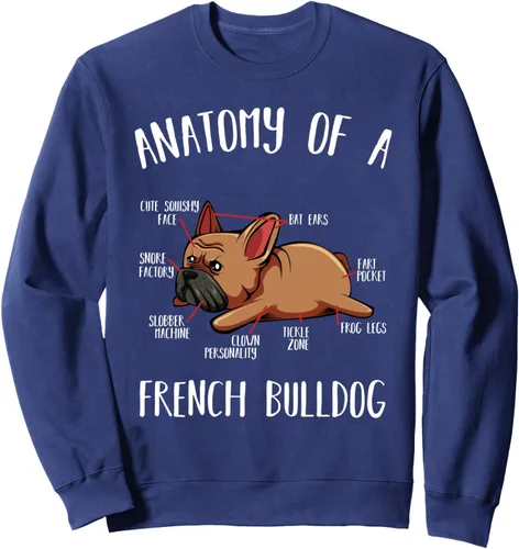 Vista 6 de Anatomy Of A French Bulldog Frenchie Dog Lover Pet Animal Sudadera