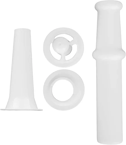 Vista 9 de Accesorio para molinillo de alimentos para batidoras de pie de cocina con empujador universal de alimentos + boquilla de relleno de salchichas +