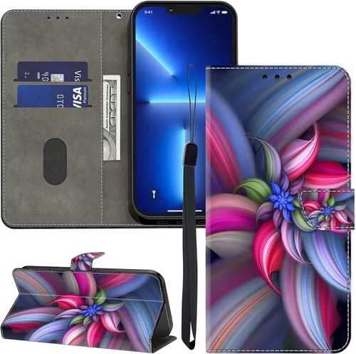 Vista 20 de ALILANG Funda para iPhone 13 Mini/iPhone 12 Mini de 5.4 pulgadas con soporte para tarjeta de crédito, funda magnética protectora de piel sintética