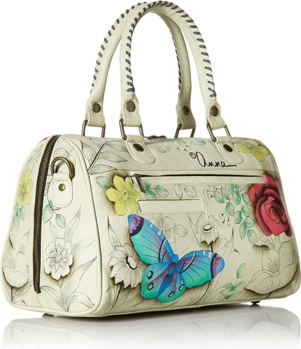 Vista 2 de Anuschka Anna - Bolso de piel pintada a mano para mujer con cremallera redonda