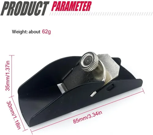 Vista 3 de Walfront Mini cepilladora de bloques ajustable de madera aleación de aluminio ligero carpintero carpintería recortar herramientas de biselado
