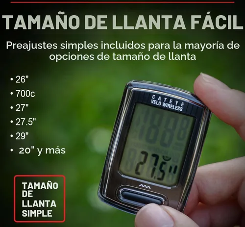 Vista 7 de CatEye - Computadora inalámbrica para bicicleta Velo Calorie Tracking, Auto Start/Stop, Programmable Odometer, Waterproof IPX8, Secure Zip-Tie