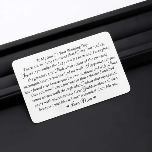 Vista 4 de Lywjyb Birdgot Regalo de boda para hijo de mamá e hijo, regalo para mi hijo, regalo de mamá a hijo, regalos conmovedores de madre a hijo, poema