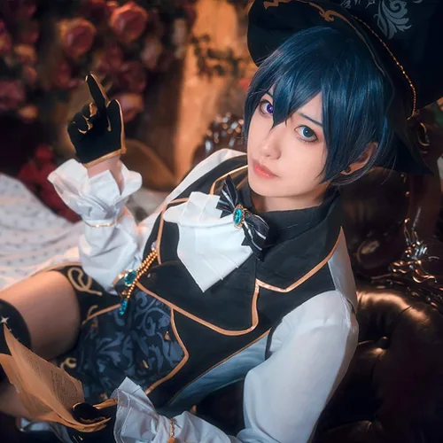 Vista 3 de Juego completo de traje de cosplay de Anime Ciel