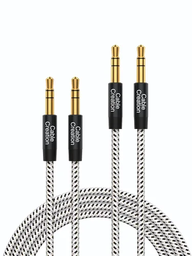 Vista 17 de CableCreation Cable Auxiliar para Auto (1-4 pies), Cable de Audio de 3,5 mm Enrollado de Macho a Macho, Cable Auxiliar Estéreo de 1/8 Pulgadas