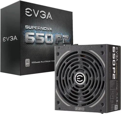 Vista 9 de EVGA Supernova 1200 P2 80+ Platinum, 1200W Modo ECO Totalmente Modular NVIDIA SLI y Crossfire Ready, 10 años de garantía, Fuente de alimentación