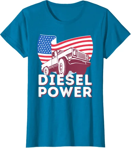 Vista 49 de Diesel Power American Flag - Camiseta de camioneta de mecánico diésel, Negro, S
