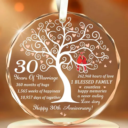 Vista 8 de Adorno de aniversario de 15 aniversario de boda, regalo para 15 aniversario, aniversario de cristal, idea de regalo de 15 años de Marrige