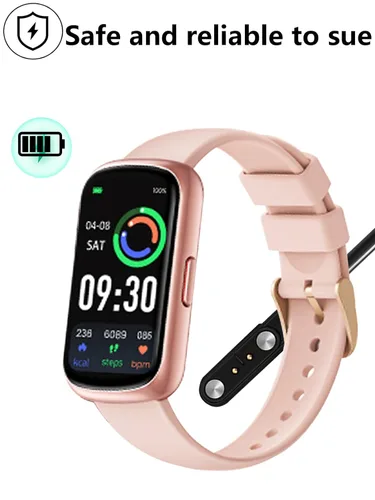 Vista 3 de [Paquete de 2] para AKUMAKA CS5 Multi impermeable Fitness Tracker Watch Cable de carga USB magnético, cargador de cable de 2 pines para reloj