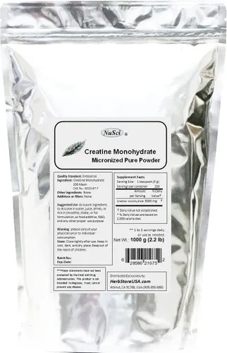 Vista 3 de Polvo micronizado de monohidrato de creatina pura (500 gramos (1.1 lb))