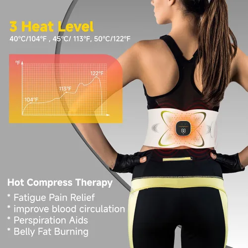 Vista 3 de Escultor de Abdominales, Cinturón de Tonificación Abdominal con Calor para Eliminación de Celulitis del Estómago y Quema de Grasa del Vientre