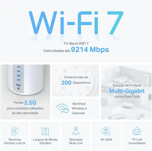 Vista 4 de TP-Link Deco BE65 (paquete de 1), BE9300 Mbps, 4 puertos de 2.5 Gbps, canales de 320 MHz, funciona en una banda de 6 GHz, conectividad de hasta 200