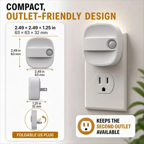 Vista 7 de L LOHAS LED Motion Sensor Night Light, Plug in Night Light, 3CCT 2 Pack