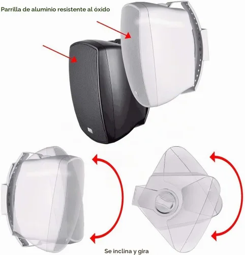 Vista 5 de OSD Audio 5.25" Parlante Inalámbrico Bluetooth para Patio al Aire Libre Architectural Stereo Par Negro BTP525 Alcance Largo