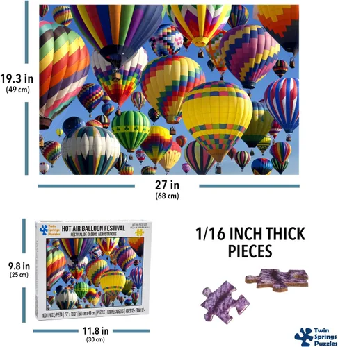 Vista 5 de Twin Spring Goods - Rompecabezas de 1000 piezas, festival de globos aerostáticos, 1000 piezas