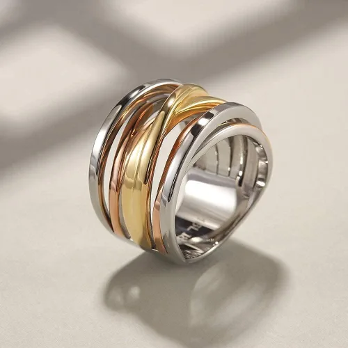 Vista 2 de CIUNOFOR Anillo de cruz de 0.539 in para mujer, anillo de compromiso chapado en oro rosa, plata, oro, grabado personalizado
