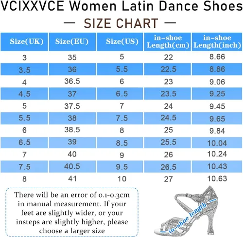 Vista 6 de VCIXXVCE Zapatos profesionales de baile latino para mujer, puntera abierta, salsa, práctica, danza, rendimiento