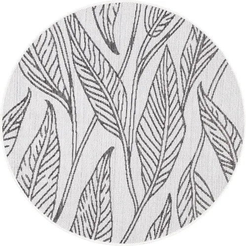 Vista 36 de Unique Loom Outdoor Botanical Collection Alfombra de área - Hoja (1.6 m x 2.4 m Rectangular, Carbón Marfil)