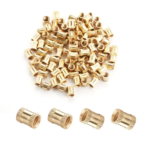 Vista 65 de Tuercas moleteadas de rosca hembra M2x3mm OD Tuercas de inserción roscadas de latón Tuercas de incrustación hidráulicas soldadas juntas Kit surtido
