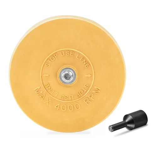 Vista 13 de EWK 2 ruedas dentadas huecas para borrador, rueda removedor de goma para amoladora, ideal para adhesivos, rayas y eliminación de calcomanías