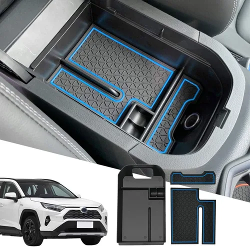Vista 10 de D-Lumina Organizador de consola central RAV-4 - Compatible con Toyota RAV4 2019 2020 2021 2022 2023 2024 2025 - Bandeja de almacenamiento secundaria
