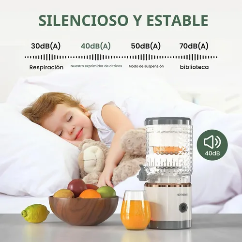 Vista 7 de Exprimidor eléctrico de cítricos, exprimidor de limón, exprimidor portátil para naranja fresca, lima, pomelo, fácil de limpiar, color blanco