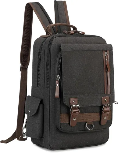 Vista 19 de Mygreen bolsa cruzada de lona, mochila de viaje Verde militar