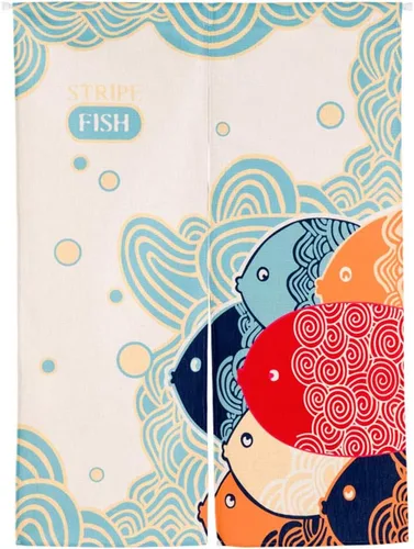 Vista 18 de Tapiz japonés Noren para puerta, moderno pájaro, hecho a mano, cortina de puerta, divisor de habitación para decoración del hogar, 33 x 35 pulgadas