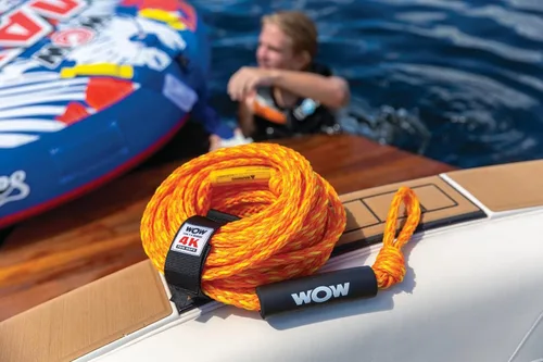 Vista 6 de AirHead G-Force 3 Tubo remolcable para 1-3, rojo y Wow World of Watersports 4k 60 pies cuerda de remolque con boya de espuma flotante 1, 2, 3 o 4