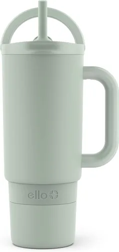 Vista 12 de Ello Port Taza de 30 oz con asa de transporte y mango integrado Botella de agua reutilizable de acero inoxidable con aislamiento al vacío