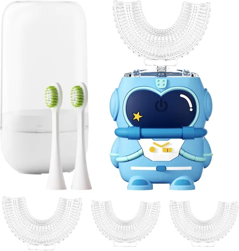 Vista 7 de Cepillo de dientes eléctrico sónico en forma de U para niños con Rosa bebé